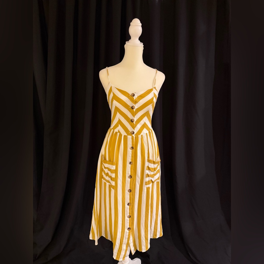Striped Yellow and White Sundress
